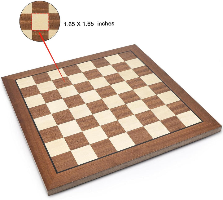 15'' x 15'' Wooden Chess Board No Pieces, Professional Tournament Chessboard Only