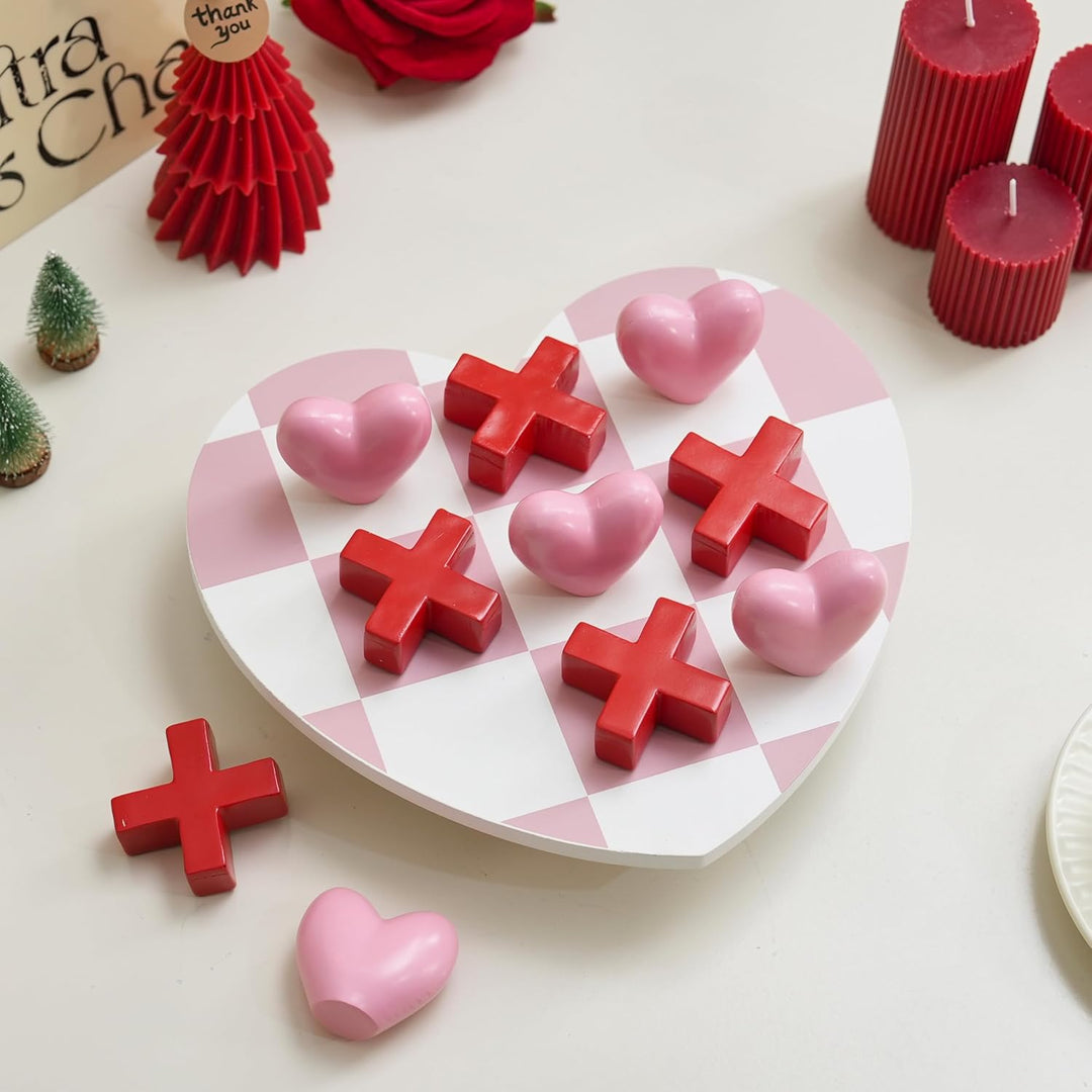 Valentine's Day Special Wooden Tic Tac Toe Set