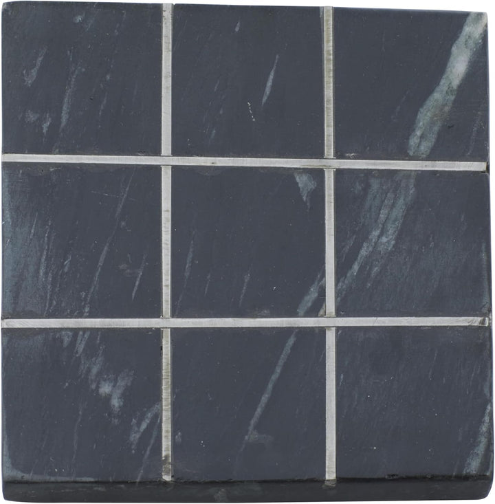 Contemporary Marble Game Set, 6"L x 6"H, Black/Silver