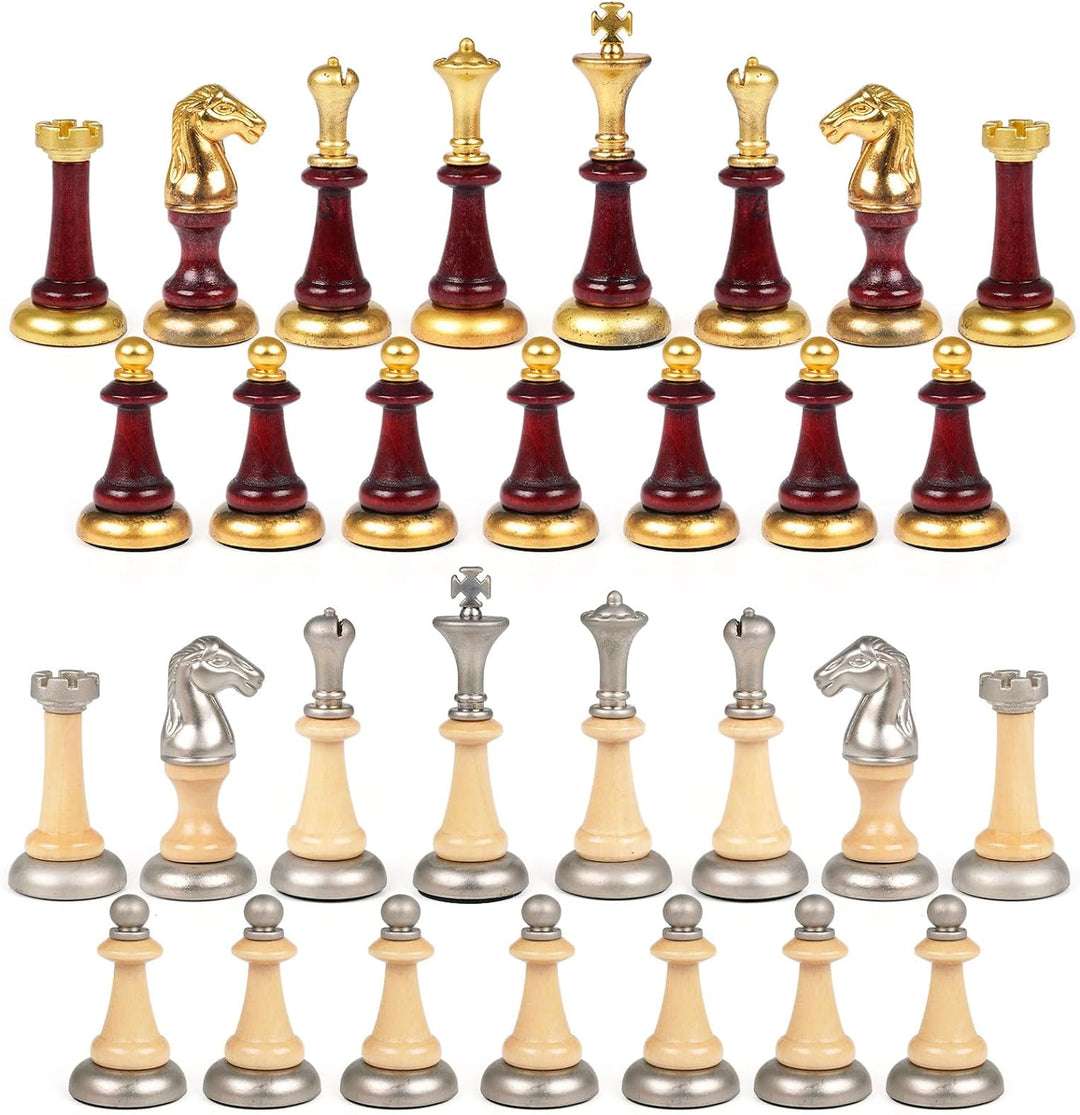 Metal Chess Set Portable Travel Chess Set Folding Chessboard