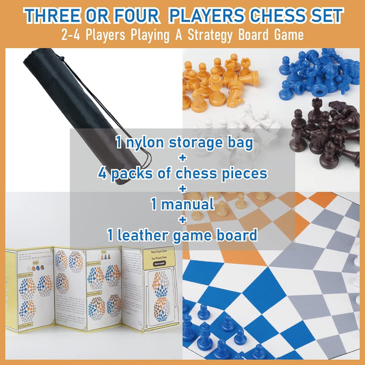 Three or Four Players Chess Set
