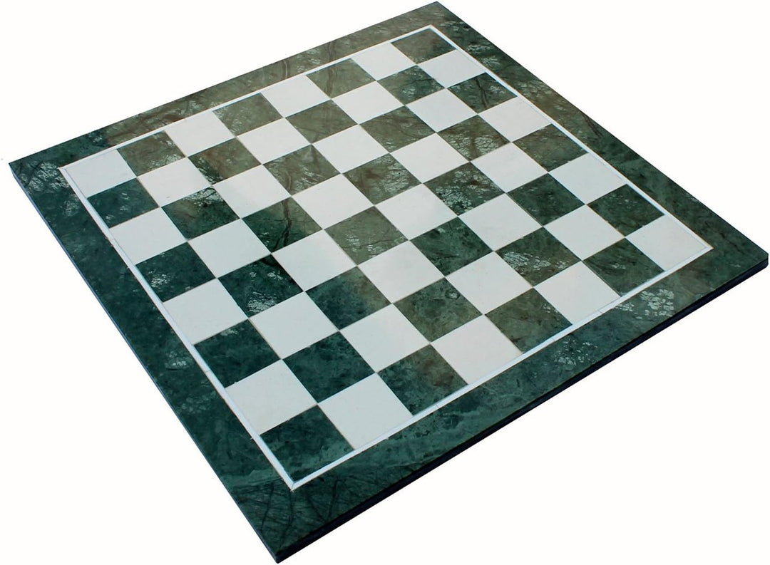 15" x 15" Collectible Green Natural Stone & Marble Chess Board