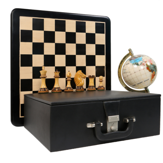 Burnt Rio Staunton 4,2" King Triple Weighted Luxus-Schachfiguren