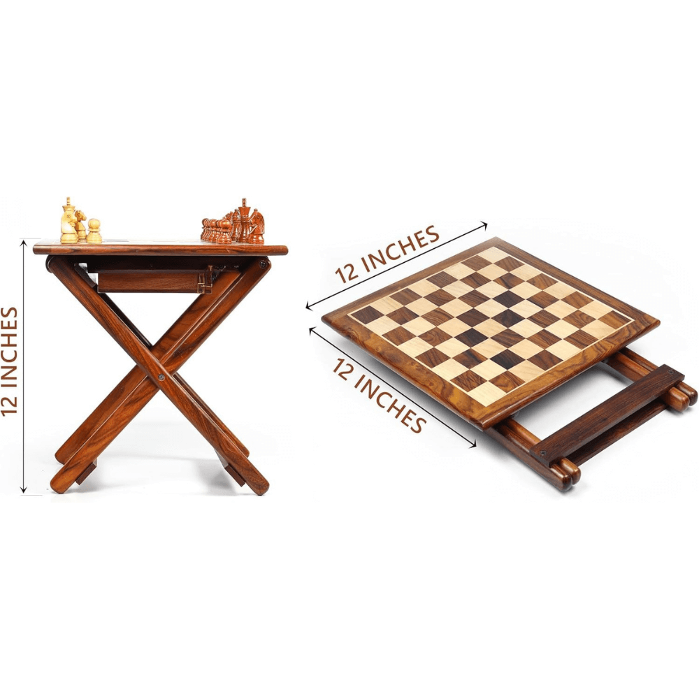 Magnetic Wooden Chess Set with Folding Stand & Storage Drawer – 12 x 12 Inch - Chess'n'Boards