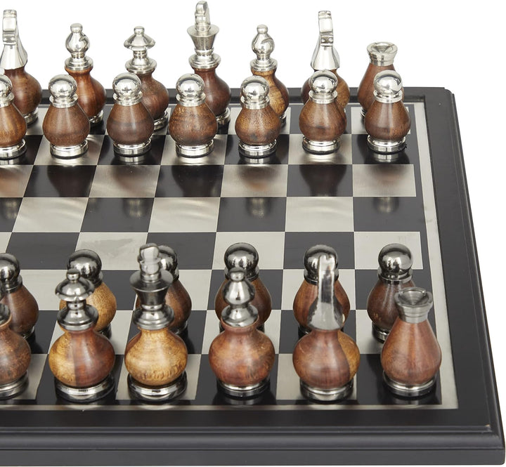 Chess Set | Aluminum Chess Game Set, 16" x 16"