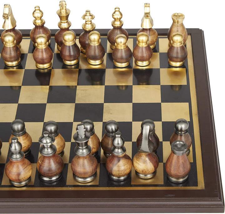 Unique Metal Chess Set, 16" x 16"