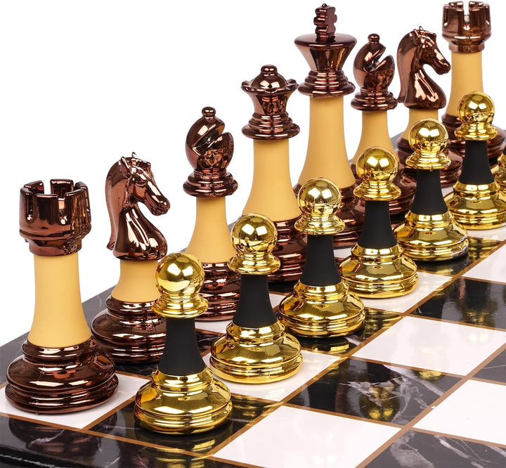 15" Acrylic Chess Sets with Zinc Alloy + Acrylic Chess Pieces & Portable Folding Wooden Chess Board