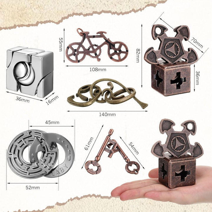 Lock Interlock 10 Pcs Metal Brain Teaser Puzzles