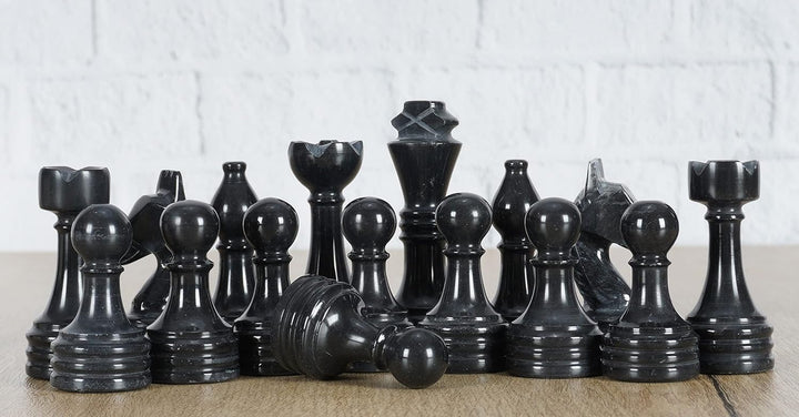 Marble Chess Pieces Black & white 3.5 Inch