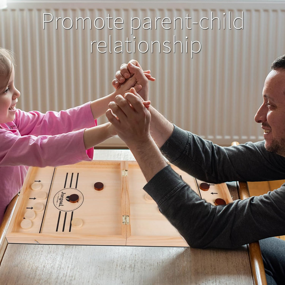 4-in-1 Wooden Fast Sling Puck | Chess | Checkers | Tic Tac toe