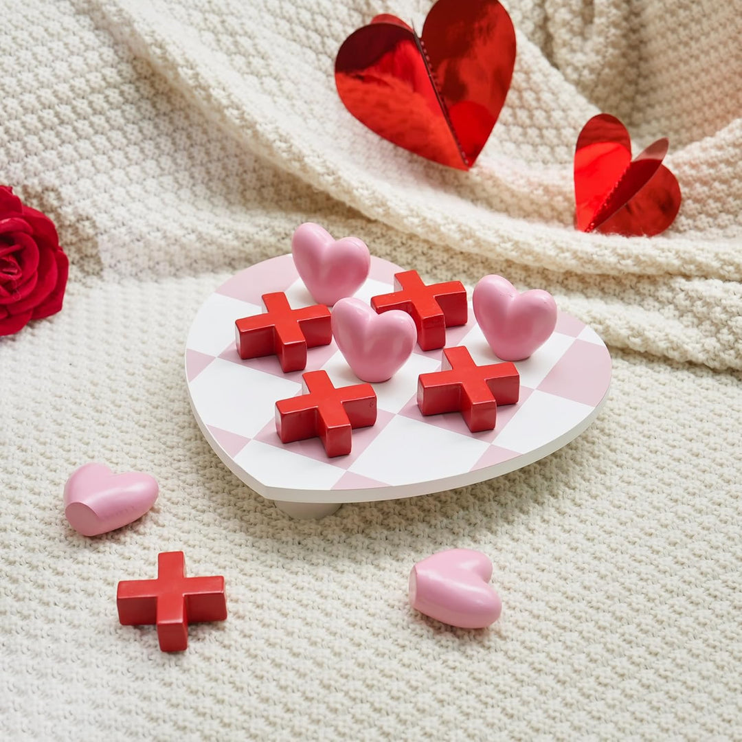 Valentine's Day Special Wooden Tic Tac Toe Set
