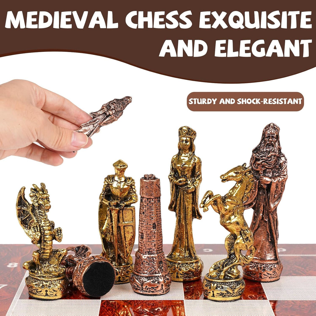 Vintage Figurine Metal Chess Set