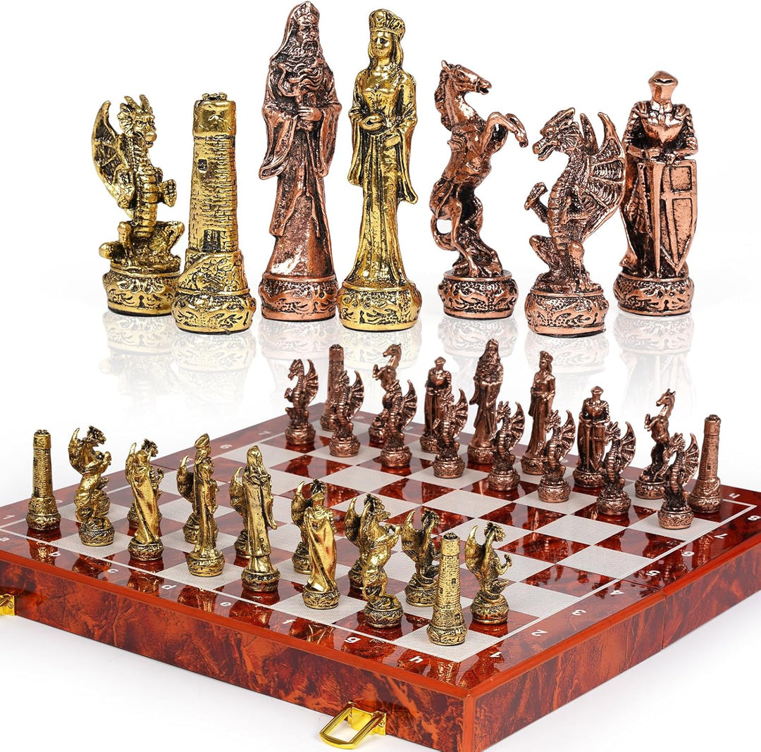 Vintage Figurine Metal Chess Set