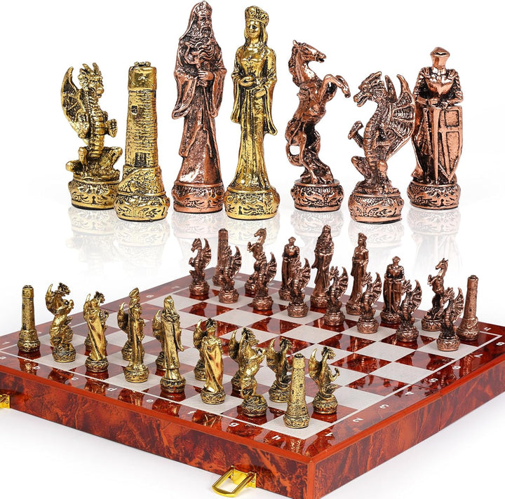 Vintage Figurine Metal Chess Set