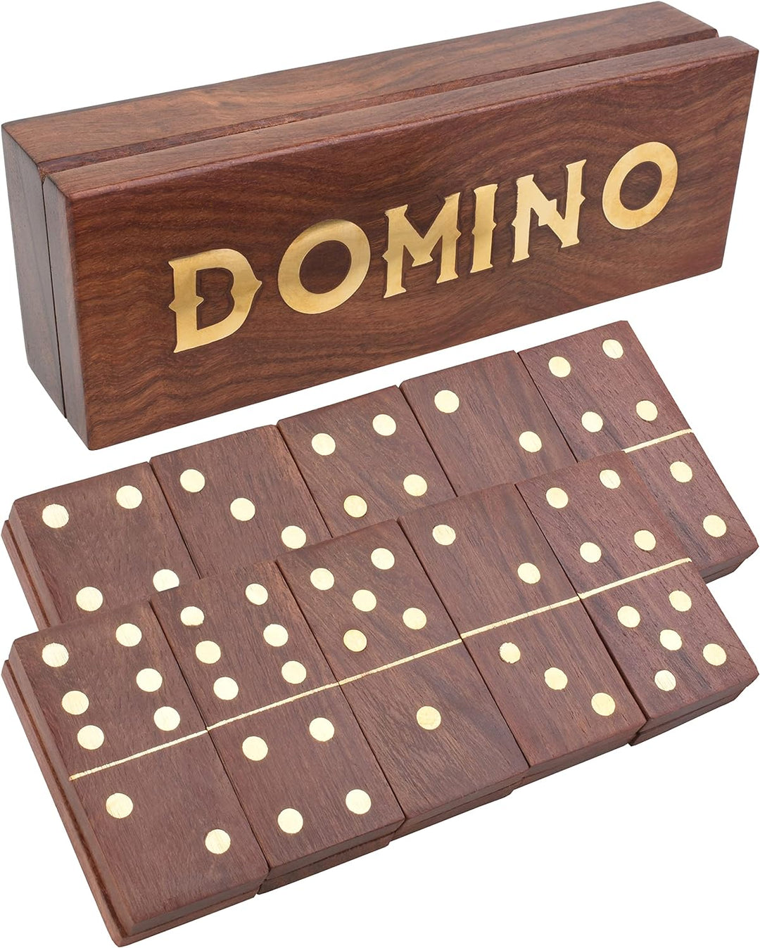 Double Six Standard Dominos Set 28 Tiles with Wooden Case