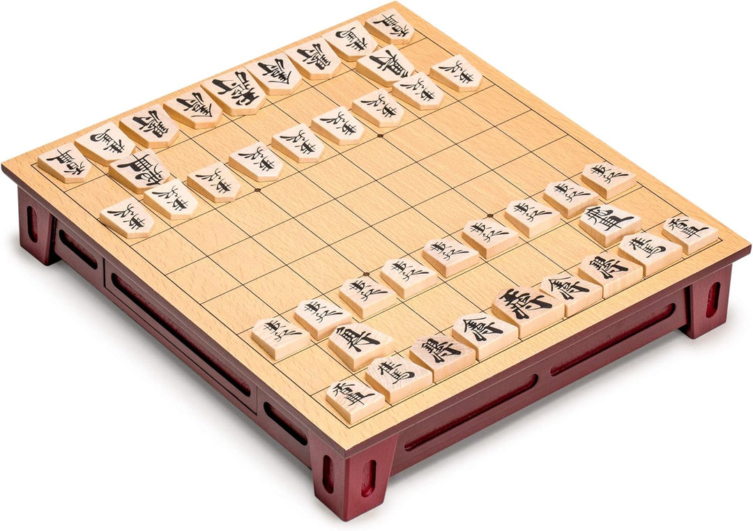 Shogi Japanese Chess Game Set - Wooden Board with Drawers 10.6" - Chess'n'Boards