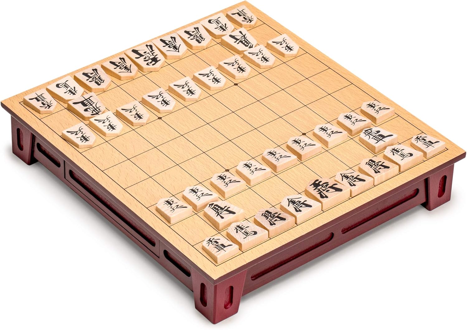 Shogi Japanese Chess Game Set - Wooden Board with Drawers 10.6" - Chess'n'Boards