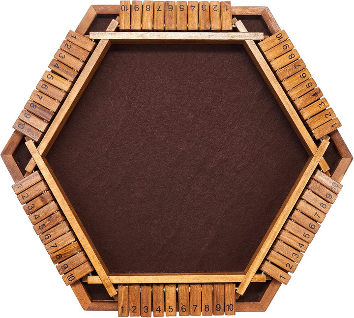 6-Player Shut The Box Dice Game Wooden Board (L15 x W13)