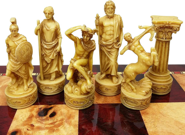 Greek Gods Mythology Set of Chess Men Pieces Hand Painted and Resin made