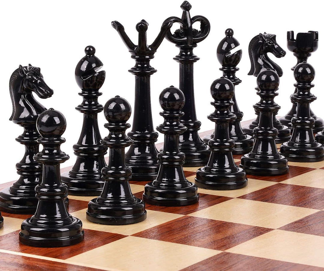 Metal Chess Set and Checkers Game Set 15 inch Black and Silver