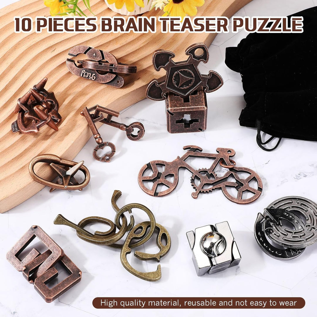 Lock Interlock 10 Pcs Metal Brain Teaser Puzzles