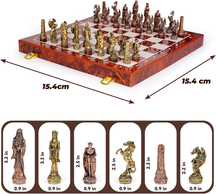 Vintage Figurine Metal Chess Set