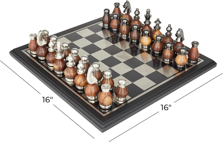 Chess Set | Aluminum Chess Game Set, 16" x 16"