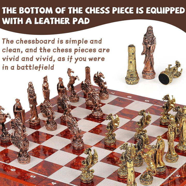 Vintage Figurine Metal Chess Set