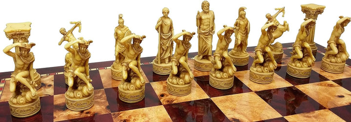 Greek Gods Mythology Set of Chess Men Pieces Hand Painted and Resin made