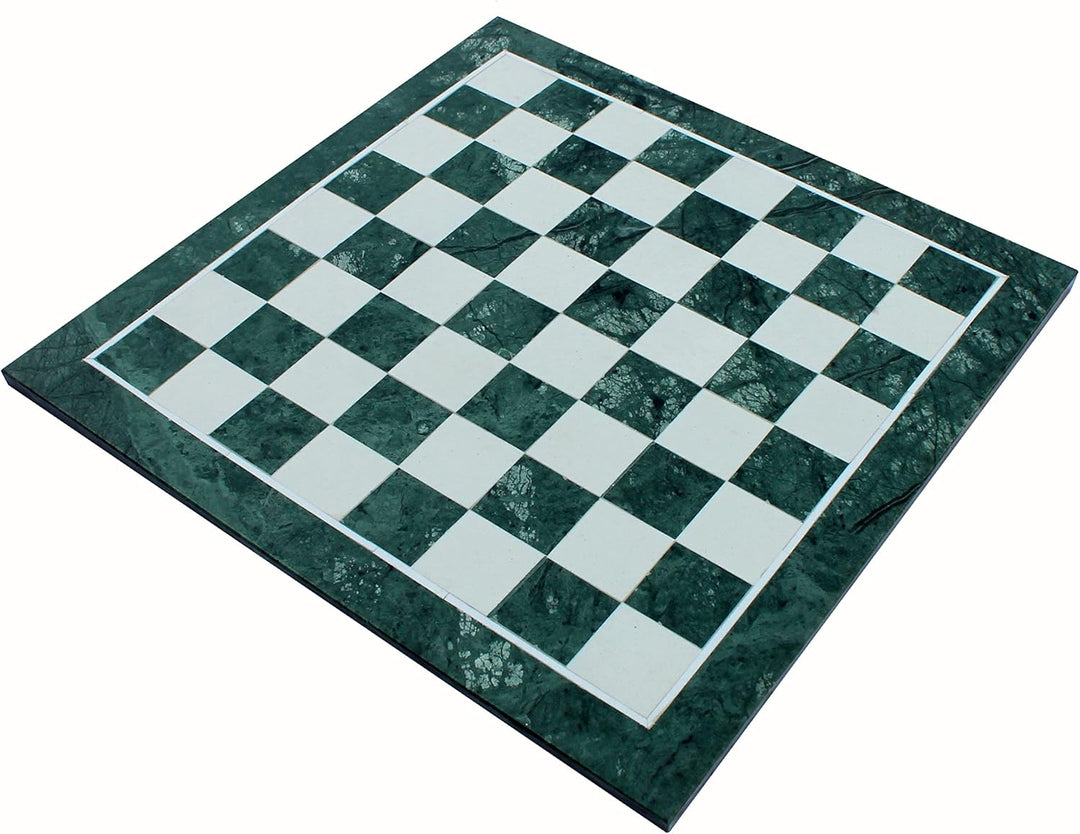 15" x 15" Collectible Green Natural Stone & Marble Chess Board