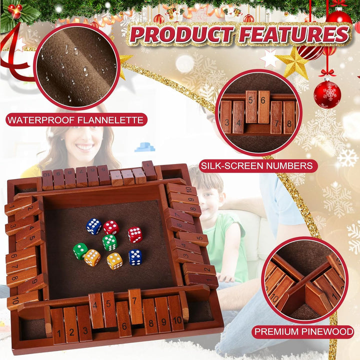 Shut The Box Dice Game, 2-4 Player