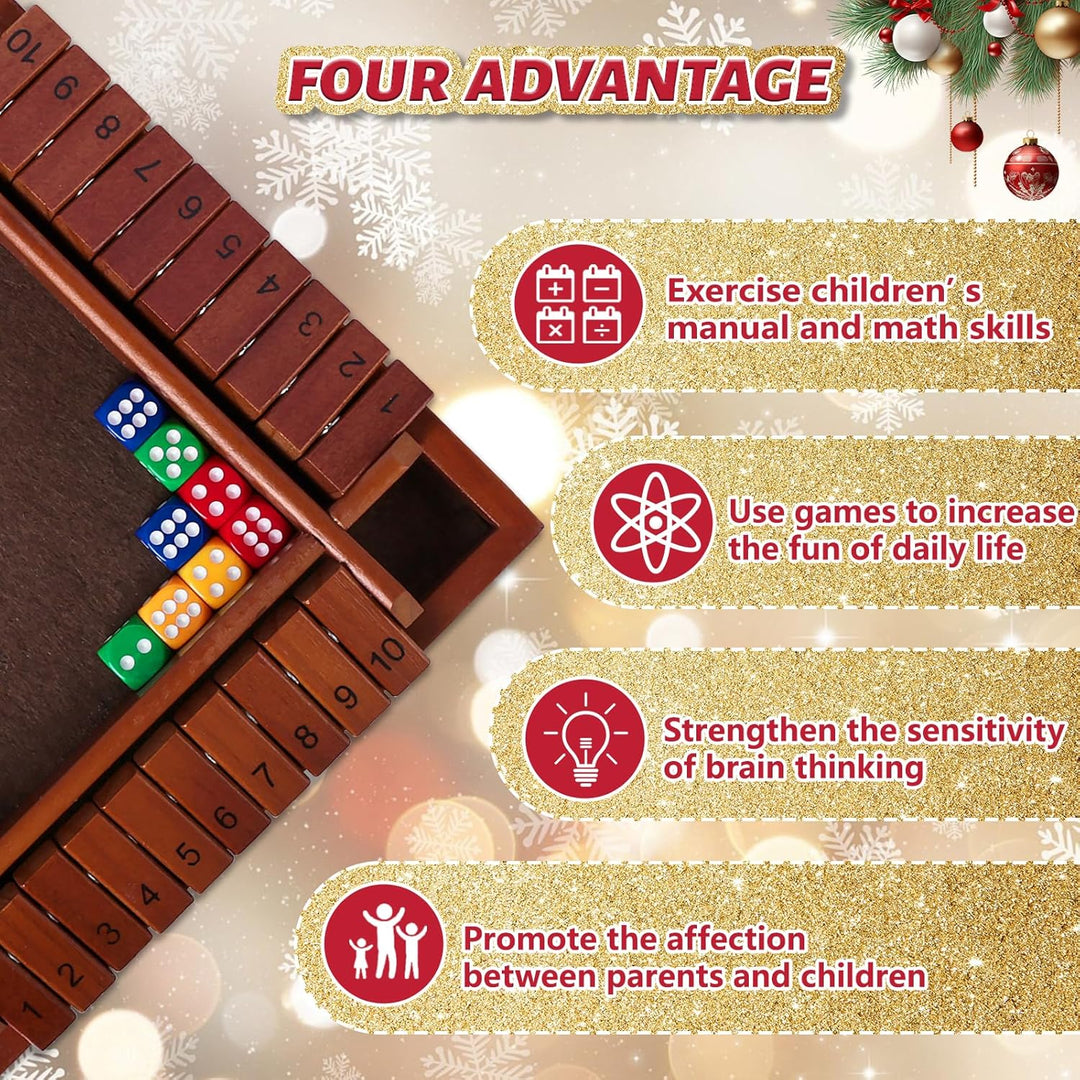 Shut The Box Dice Game, 2-4 Player