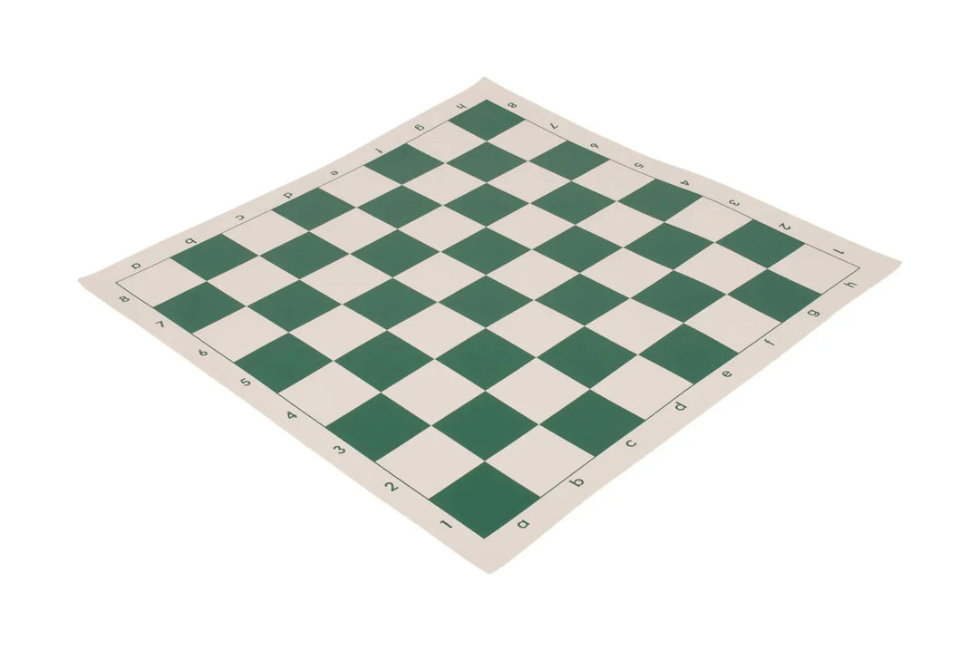 Vinyl Rollup Chess Board Green & Buff