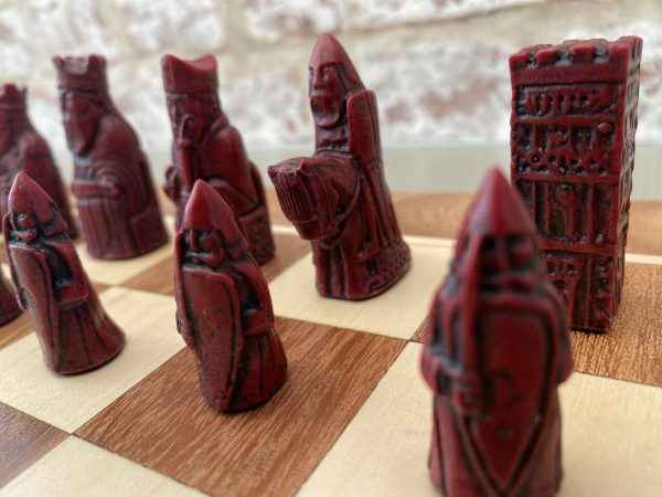 Mini Isle of Lewis Chess Pieces by Barkeley - Cardinal Red