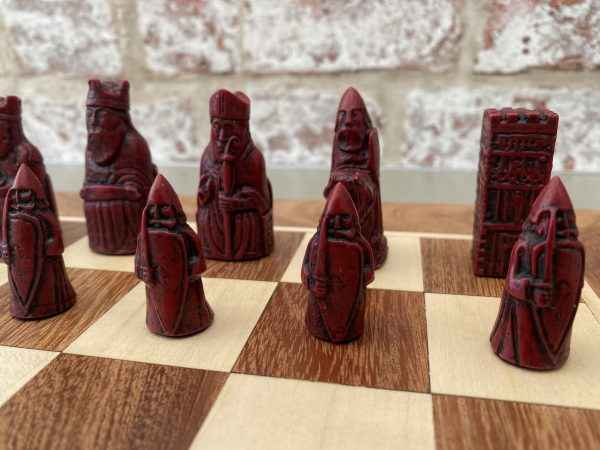 Mini Isle of Lewis Chess Pieces by Barkeley - Cardinal Red