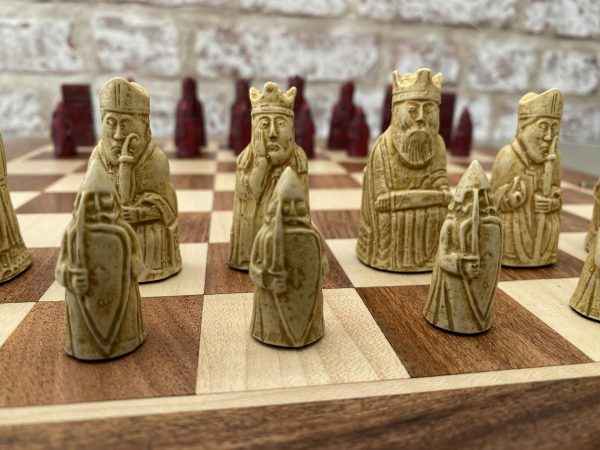 Mini Isle of Lewis Chess Pieces by Barkeley - Cardinal Red