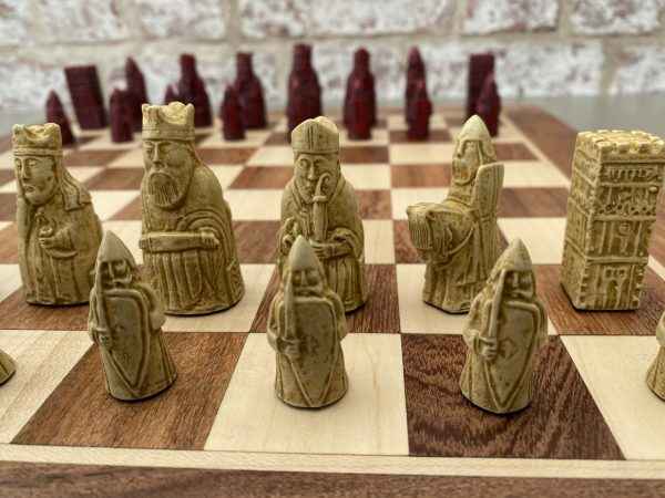 Mini Isle of Lewis Chess Pieces by Barkeley - Cardinal Red