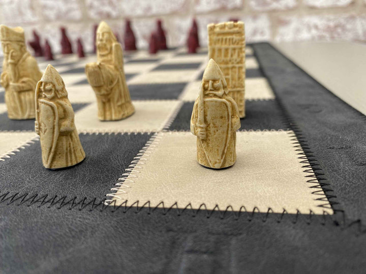Mini Isle of Lewis Chess Pieces by Barkeley - Cardinal Red