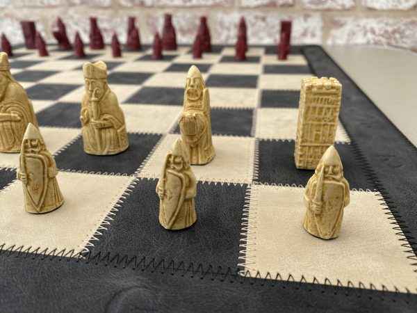 Mini Isle of Lewis Chess Pieces by Barkeley - Cardinal Red