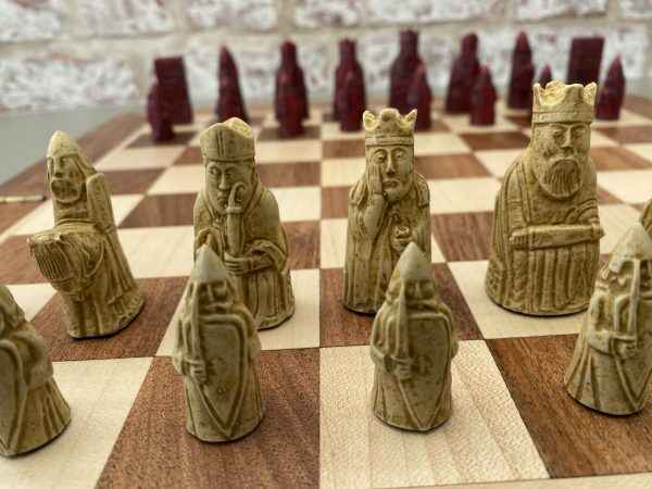 Mini Isle of Lewis Chess Pieces by Barkeley - Cardinal Red