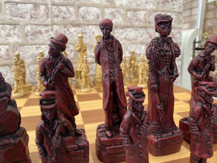 Sherlock Holmes Themed Chess Set- Berkeley's Themed Chessmen- Red