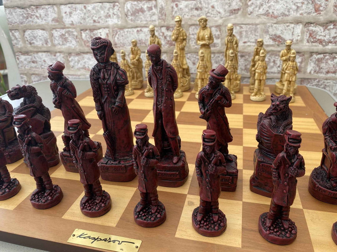 Sherlock Holmes Themed Chess Set- Berkeley's Themed Chessmen- Red
