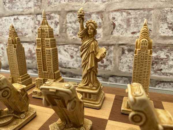 New York Themed Chess Set- Berkeley's Themed Chessmen- Red