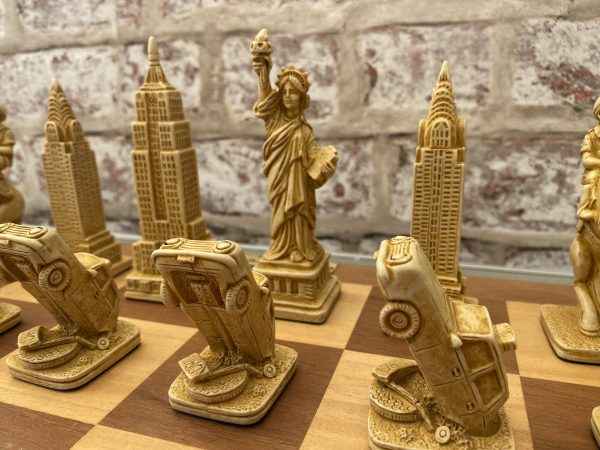 New York Themed Chess Set- Berkeley's Themed Chessmen- Red