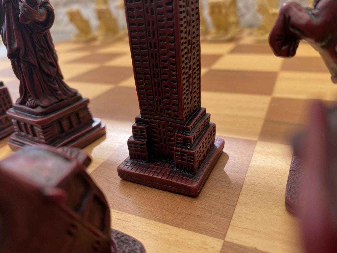 New York Themed Chess Set- Berkeley's Themed Chessmen- Red