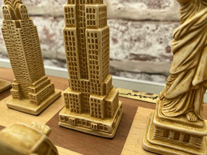 New York Themed Chess Set- Berkeley's Themed Chessmen- Red