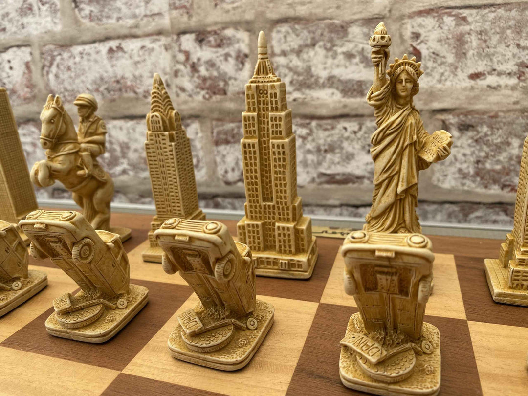 New York Themed Chess Set- Berkeley's Themed Chessmen- Red