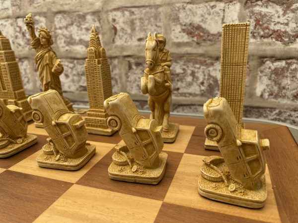New York Themed Chess Set- Berkeley's Themed Chessmen- Red