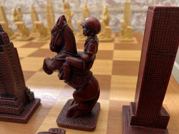 New York Themed Chess Set- Berkeley's Themed Chessmen- Red