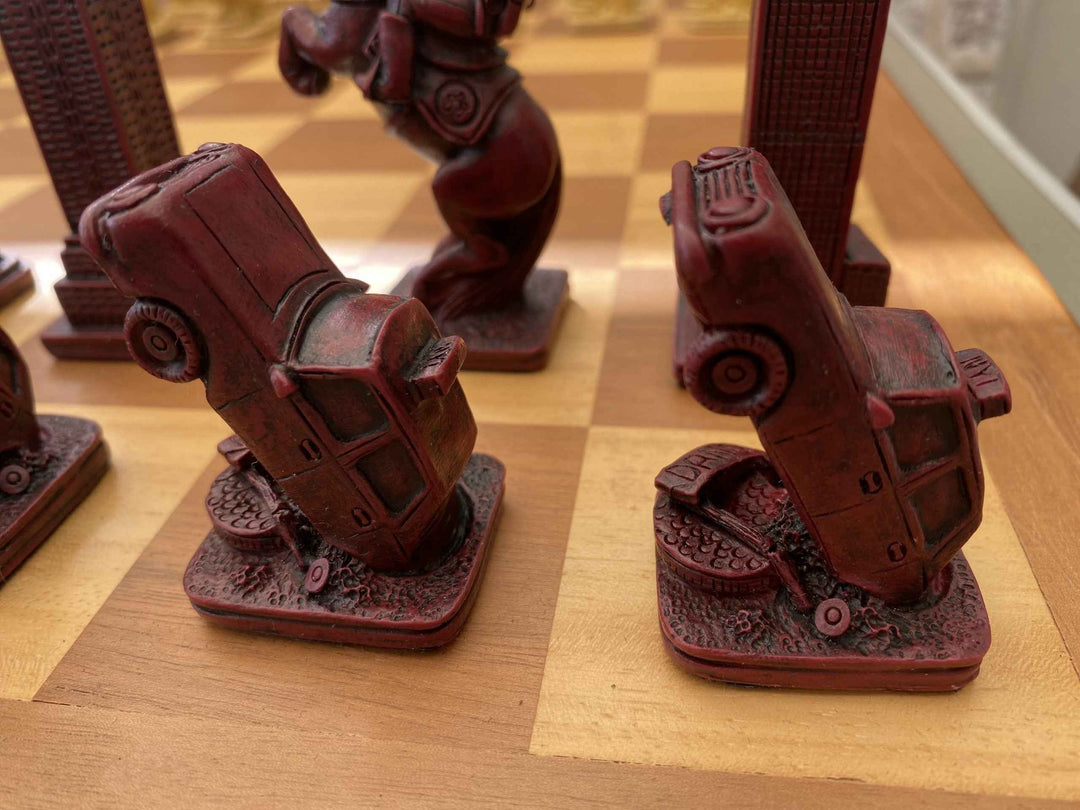 New York Themed Chess Set- Berkeley's Themed Chessmen- Red